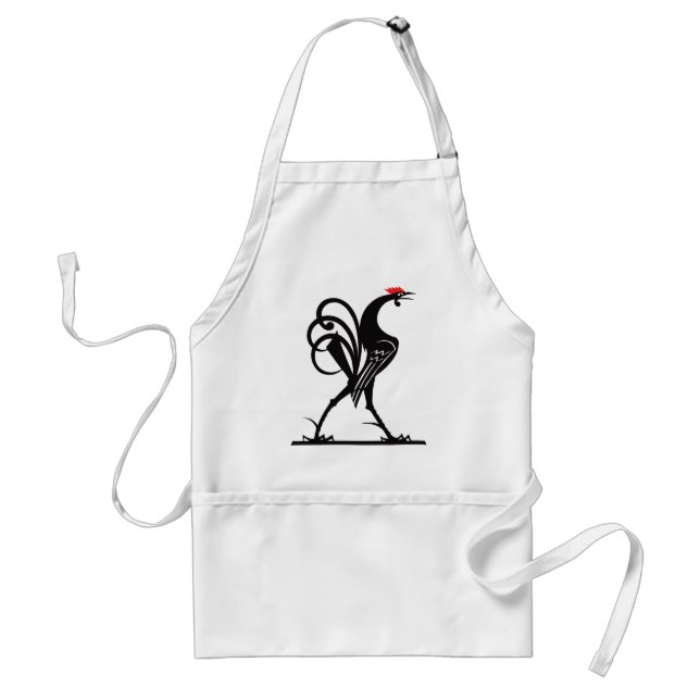 Tablier Art de la silhouette de coq abstrait (Devant)