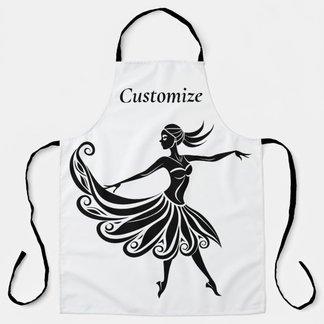 Tablier Art de la silhouette de danseuse africaine Thunder (Recto)