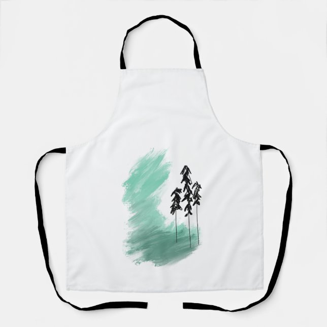 Tablier art de l'arbre vert scandinave simple moderne ment (Recto)