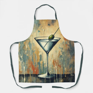 Tablier Art de martini en techniques mixtes du milieu du s