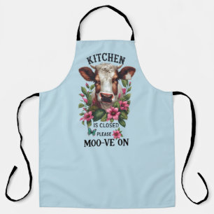Tablier Art de mots de cuisine fermée drôle ferme vache