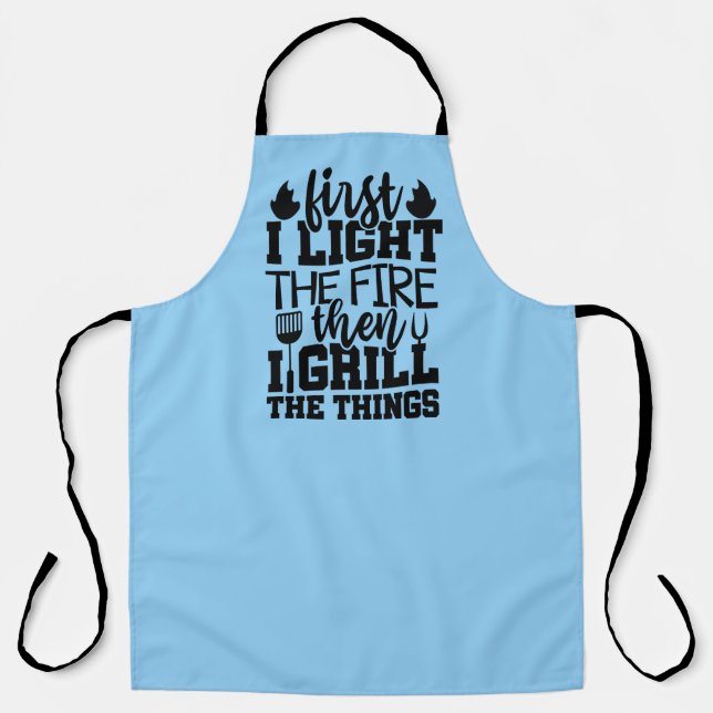 Tablier Art de mots de grillade cool  (Recto)