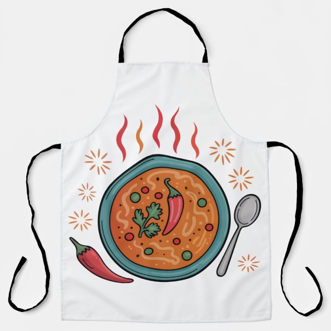 Tablier Art de nourriture au curry épicé chaud (Recto)