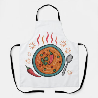 Tablier Art de nourriture au curry épicé chaud