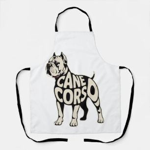 Tablier Art de typographie gras de chien Cane Corso