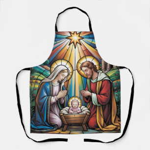 Tablier Art de verre teinté de la Nativité – Noël de la Sa