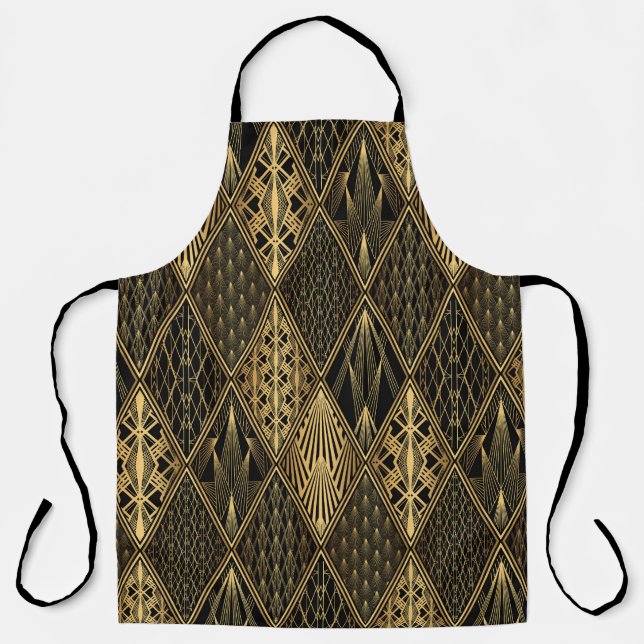 Tablier Art Déco Black Gold Elegance (Recto)