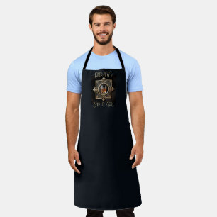 Tablier Art Déco, Black & Gold Whiskey Logo Bar & Grill
