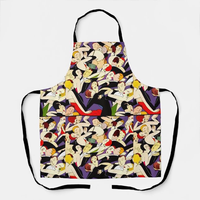 Tablier Art Deco Dancing Couples Pattern | 1920s Jazz Age  (Recto)