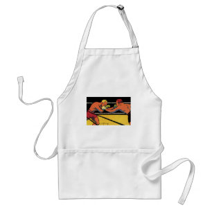 Tablier Art Déco vintage sports boxe, boxeurs se frappant