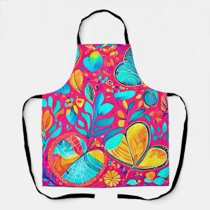 Tablier Art du coeur floral vibrant