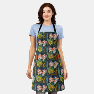 Tablier Art floral expressionniste aux roses roses de Kirc