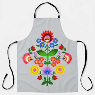 Tablier Art folklorique polonais - motif de broderie flora
