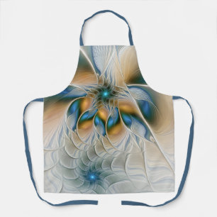 Tablier Art fractal abstrait et aérien avec du bleu