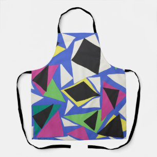 Tablier Art géométrique abstrait découpé bleu de Matisse