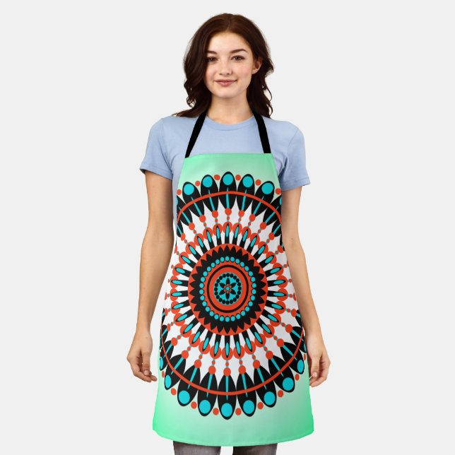 Tablier Art géométrique de mandala coloré-46456 (Porté)