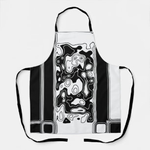 Tablier Art Géométrique Noir Et Blanc 1