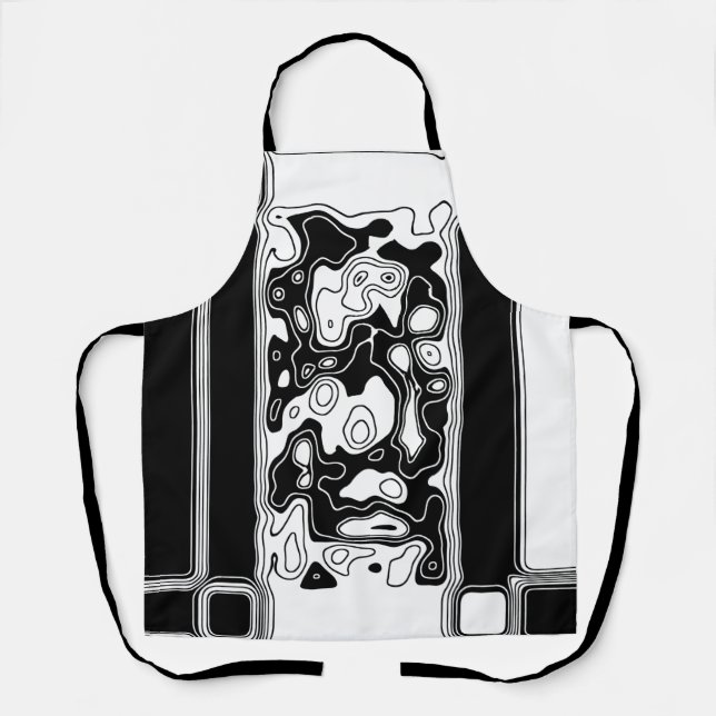 Tablier Art Géométrique Noir Et Blanc 1 (Recto)
