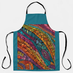 Tablier Art géométrique vif en couleurs vives