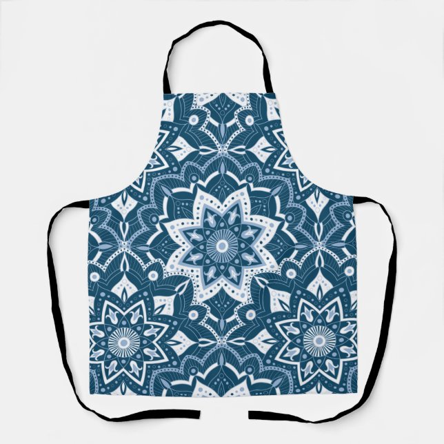 Tablier Art Islamique sans couture Bleu coloré (Recto)