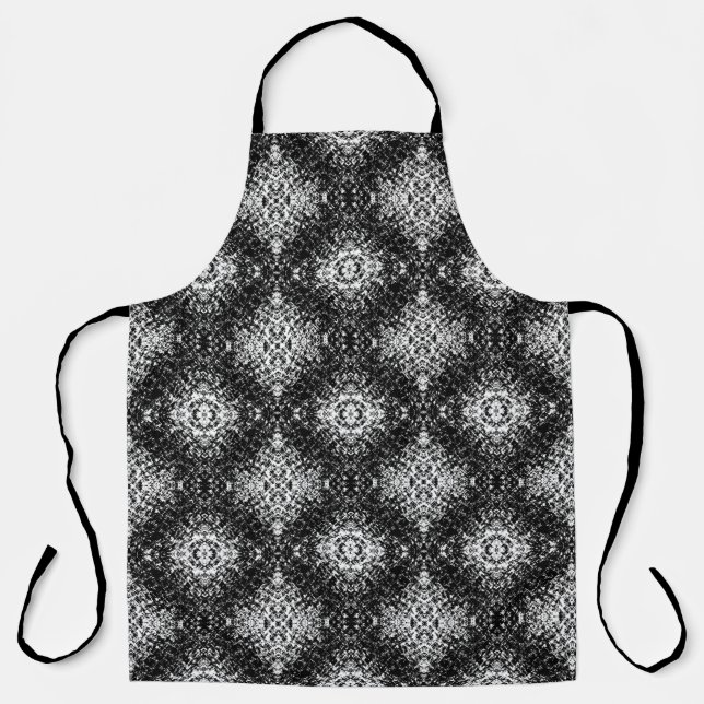 Tablier Art Moderne Abstrait Hypnotique Noir Et Blanc (Recto)