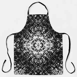 Tablier Art Moderne Abstrait Hypnotique Noir Et Blanc