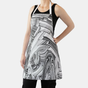 Tablier Art moderne créatif noir et blanc