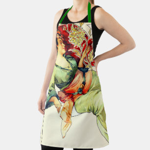Tablier Art nouveau Alphonse Mucha Chrysanthème automne