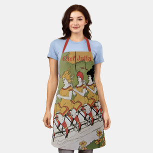 Tablier Art Nouveau vintage, Allongements Tandem Vélo