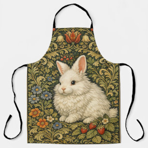 Tablier Art nouveau vintage lapin blanc