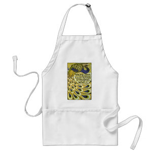 Tablier Art Nouveau vintage, plume de paon Macmillan