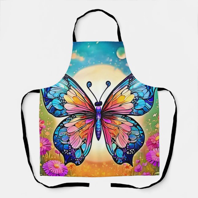 Tablier Art papillon floral (Recto)