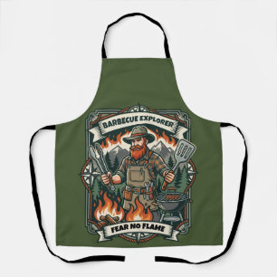 Tablier Art personnalisé de grill de campement d'explorate
