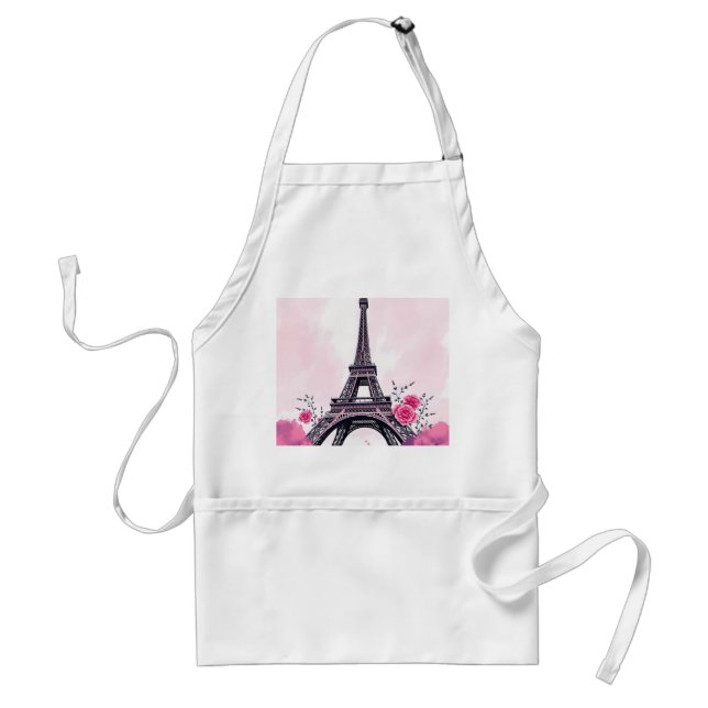 Tablier Art Tour Eiffel rose Abstrait (Devant)