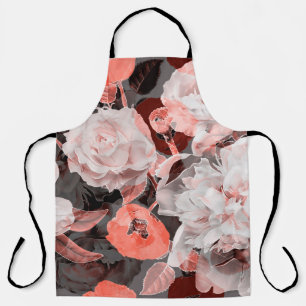 Tablier art vintage flou monochrome et rouge coloré, w