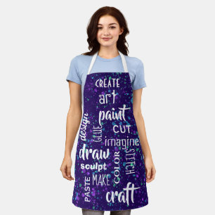 Tablier Art Words Paint Splatter Apron