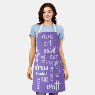 Tablier Art Words Purple Apron