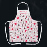 Tablier Artist Smock Art Fournitures Motif Personnalisé<br><div class="desc">Matériaux d'art motif avec peinture,  pinceaux,  encre,  stylos,  gommes et tout ce dont un artiste a besoin.  Art original de Nic Squirrell. Modifiez le nom pour customiser.</div>