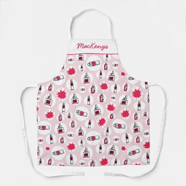 Tablier Artist Smock Art Fournitures Motif Personnalisé (Recto)