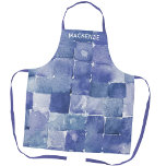 Tablier Artiste peintre aquarelle personnalisé bleu<br><div class="desc">Ce tablier d'art personnalisé dispose d'un motif unique de carrés d'aquarelle bleu vif conçu pour ceux qui aiment créer. Parfait pour la peinture, l'artisanat ou la cuisine des couleurs vives et l'atmosphère artistique font un cadeau réfléchi pour les artistes et les individus créatifs de mettre en valeur leur style unique...</div>