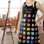 Tablier Artistes Motifs Abstraits personnalisés Black Apro<br><div class="desc">Le tablier de cet artiste est décoré d'un motif abstrait coloré d'aquarelle sur un arrière - plan noir. Facile à personnaliser. Parce que nous créons nos oeuvres,  vous ne trouverez pas ce design exact d’autres designers. Aquarelle originale © Michele Davies.</div>