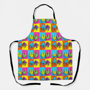 Tablier ASL Langue des signes Pixel Love Pop Apron