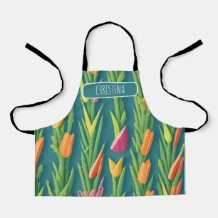 Tablier Asperges géométrique coloré Motif personnalisé