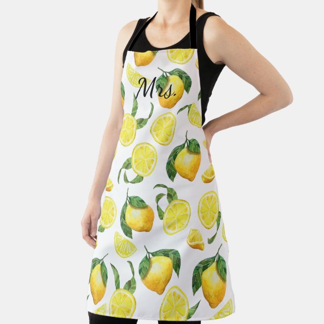 Tablier Assiettes en papier motif citron mignon (Insitu)