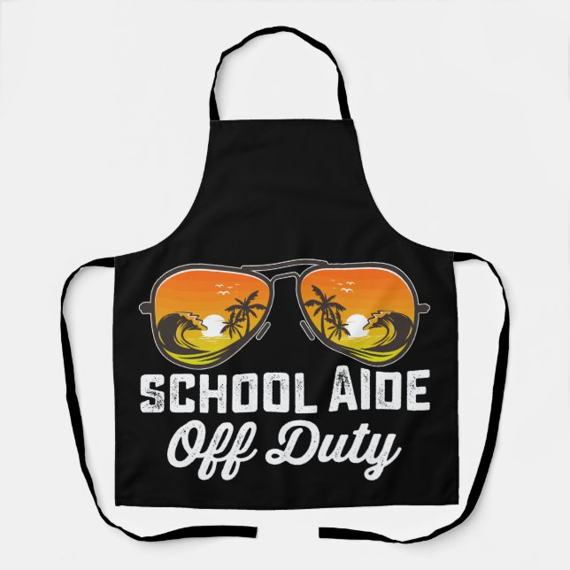 Tablier Assistante scolaire hors service lunettes de solei (Recto)