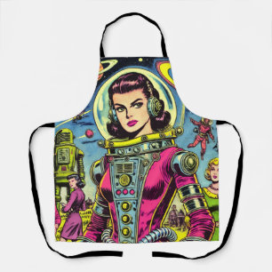 Tablier Astronaut Femme Vintage de BD Sci-Fi