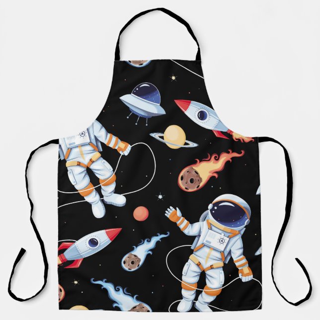Tablier Astronaut Rocket : Espace Vintage Motif sans joint (Recto)