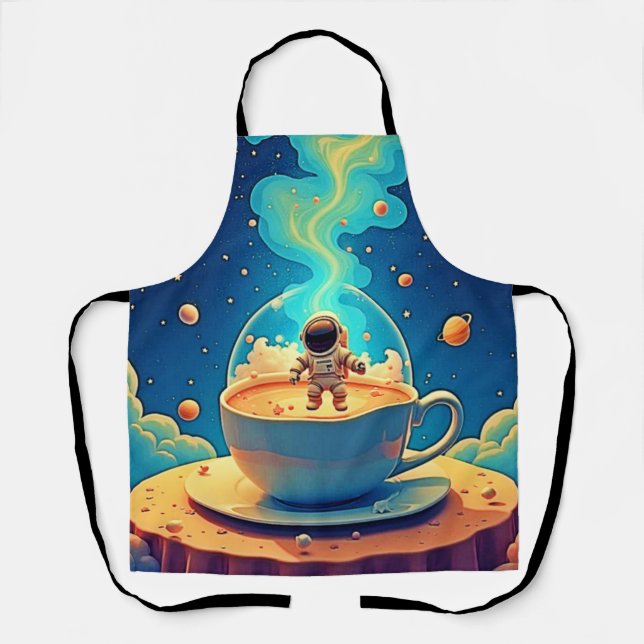 Tablier Astronaute Café Espace Art (Recto)