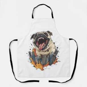 Tablier Attaques de Pugzilla - Drôle de chien monstre