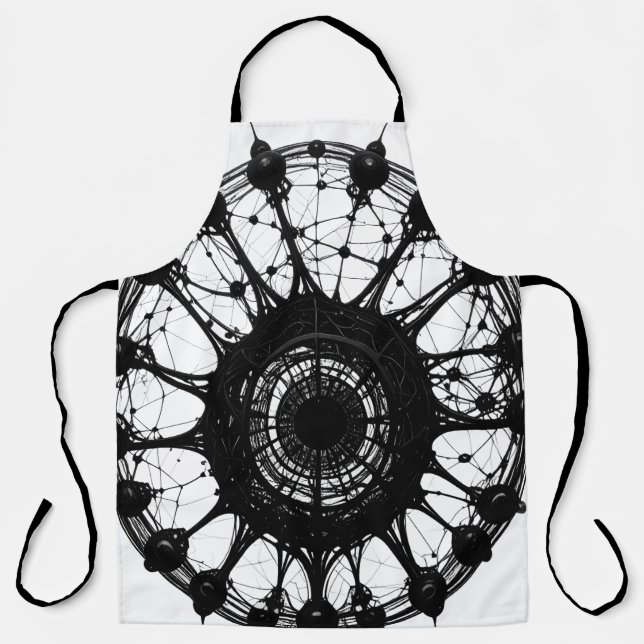 Tablier Attrape-rêve abstrait sombre Art techno organique (Recto)